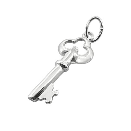 19mm Key Charm Sterling Silver