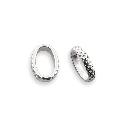 5.7mm Knurled Oval Links Sterling Silver