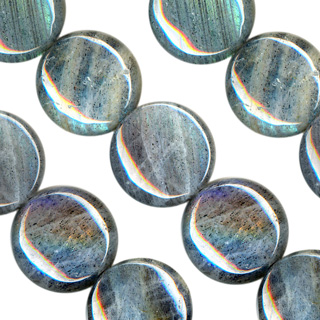 Labradorite Beads String: 10mm Disc -16