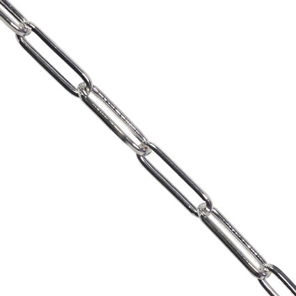 Long Link Flat Cable 75 Chain Sterling Silver