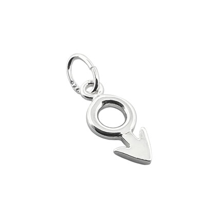 10mm Male Symbol Charm Sterling Silver