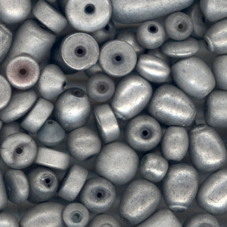 100g 4-10mm Glass Bead Mix Matt Silver
