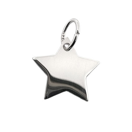 12mm Med.Flat Star Charm Sterling Silver