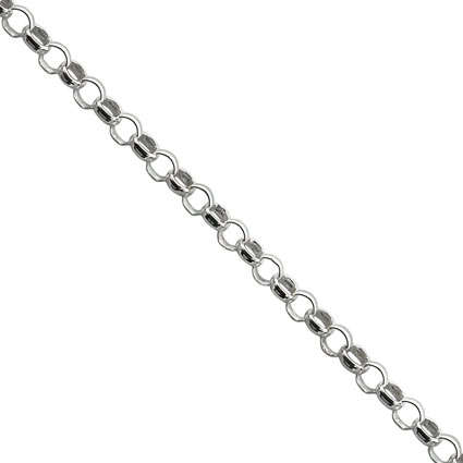 Medium Light Belcher Rolo Chain Sterling Silver