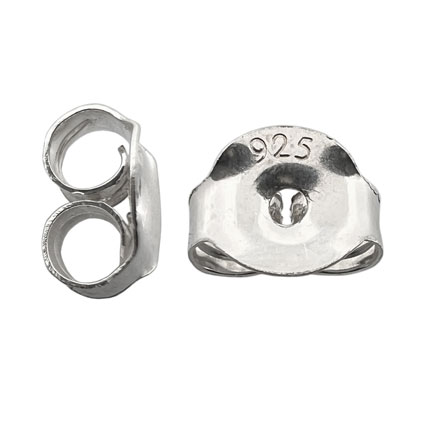 Medium Light Scroll Earring Back Sterling Silver