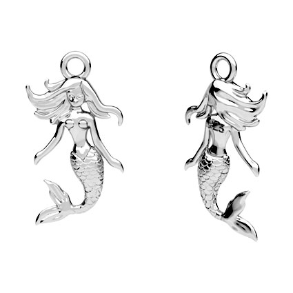 17mm Mermaid Charm Sterling Silver