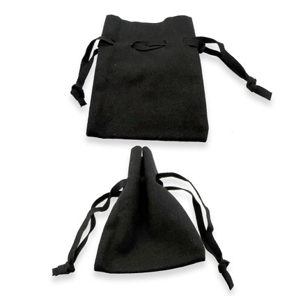 7.5x9cm Microfibre Jewellery Pouch Black