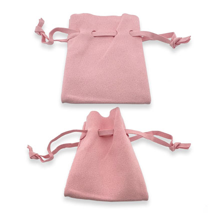 7.5x9cm Microfibre Jewellery Pouch Pink