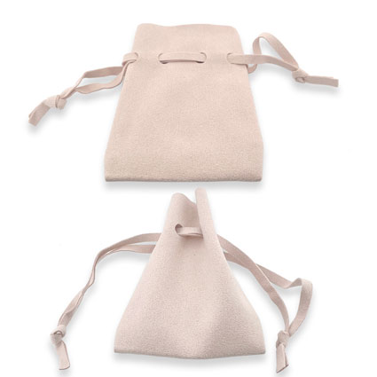 7.5x9cm Microfibre Jewellery Pouch Soft Pink