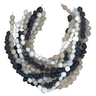 33g Mini Glass Bead Bunch Black/Grey Tone