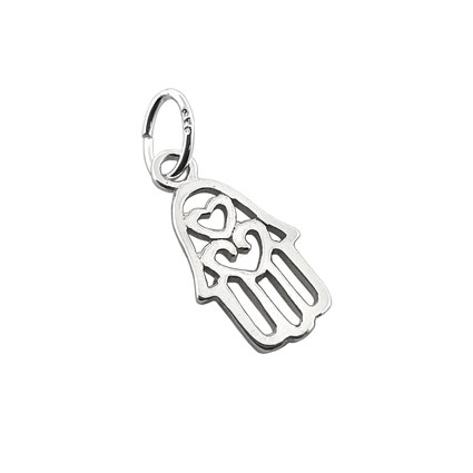 15mm Mini Hamsa Charm Sterling Silver