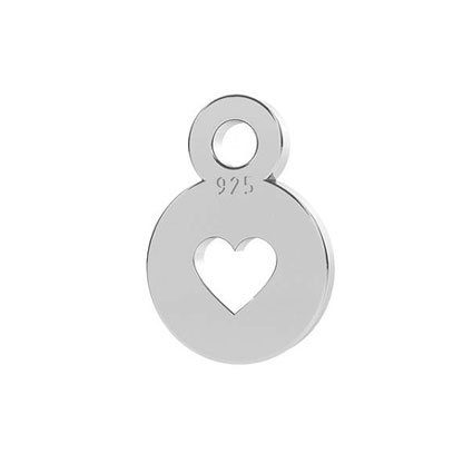 5mm Mini Heart End Tag Sterling Silver