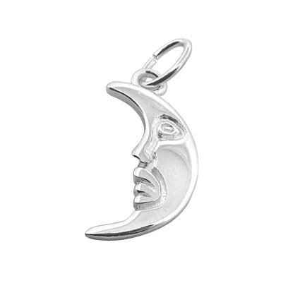 15mm Moon Charm Sterling Silver