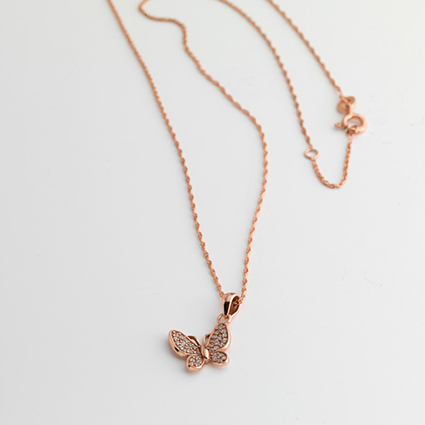 Sterling Silver Rose Gold Plated 16