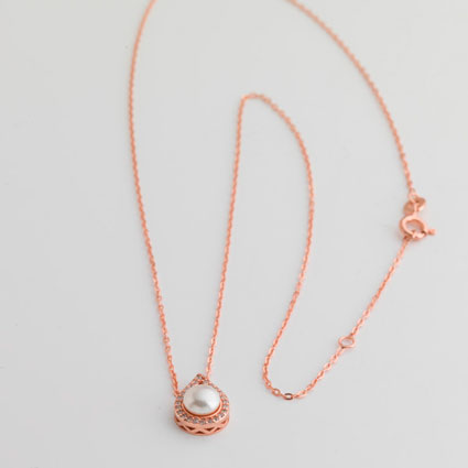 Sterling Silver Rose Gold Plated 16