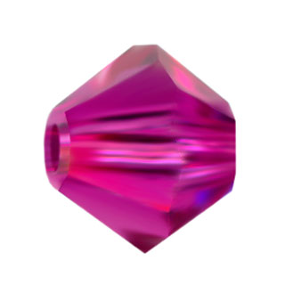 Preciosa 4mm Czech Crystal Bicone Beads: Fuchsia