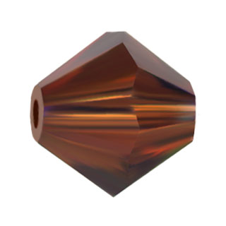 Preciosa 6mm Czech Crystal Bicone Beads: Smoked Topaz