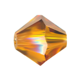 Preciosa 4mm Czech Crystal Bicone Beads: Topaz
