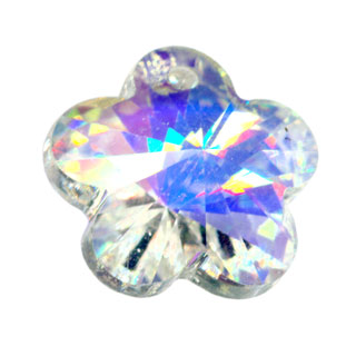 Preciosa 14mm Crystal Pendant Flower: Crystal AB