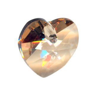 Preciosa 10mm Crystal Pendant Heart: Crystal Honey