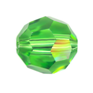 8mm Czech Crystal Round Facet Beads: Peridot
