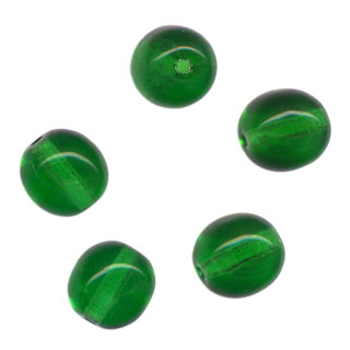 8mm Round Tiffany Glass Beads: Emerald