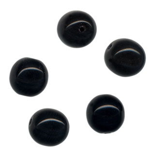 8mm Round Tiffany Glass Beads: Jet