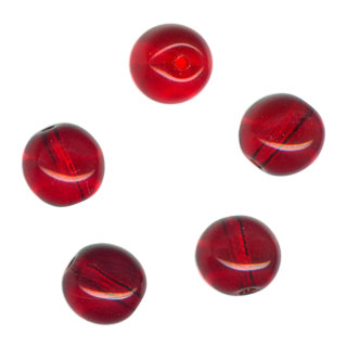 6mm Round Tiffany Glass Beads: Ruby
