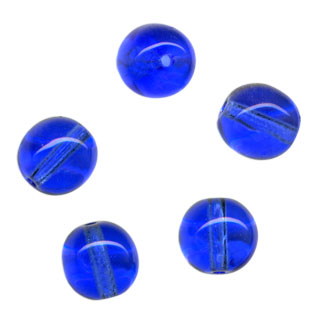 12mm Round Tiffany Glass Beads: Sapphire