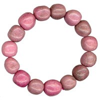 10-12mm Polished Baroque Bead Bracelet Rhodonite