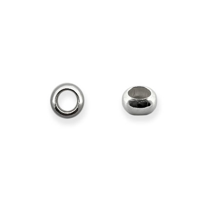 4mm Ring Bead (2.2mm Hole) Sterling Silver