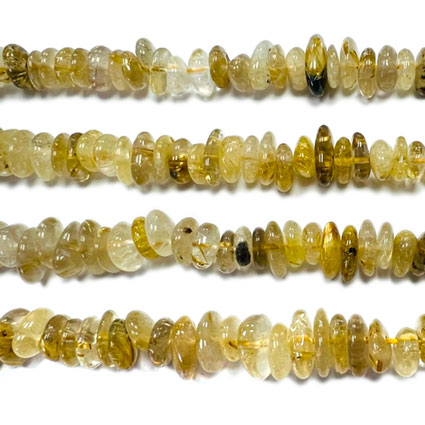 Golden Rutilated Quartz  Chunky Chip Beads - 16