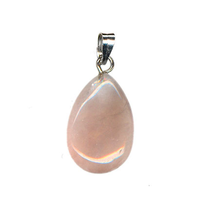12x18mm Briolette Drop Pendant: Rose Qtz