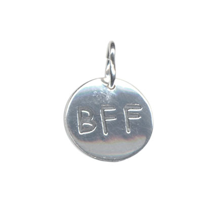 10mm Small BFF Disc Tag Charm Sterling Silver