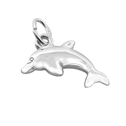 15mm Dolphin Charm Sterling Silver