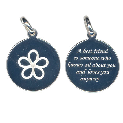 16mm Best Friend Sterling Silver Pendant