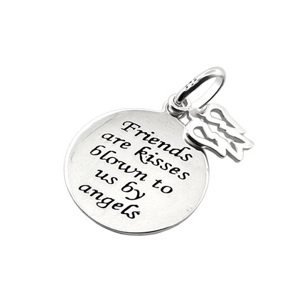 16mm Friends w/Angel Sterling Silver Pendant