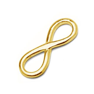 17.5x4mm Infinity Ring St Silver 24k Gold Plated