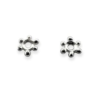 1x6mm Fancy Bead Sterling Silver