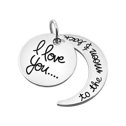 20mm Love Moon Pendant Sterling Silver