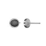4mm Milled Edged Ear Stud w/Scrolls Sterling Silver