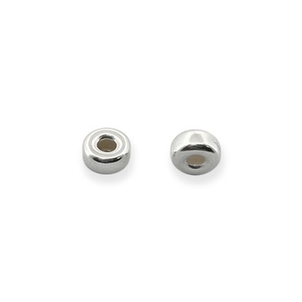 4mm Flat Plain Beads Sterling Silver