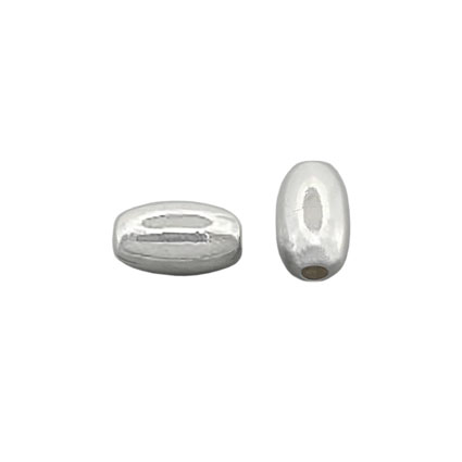4x7mm Oval Beads Sterling Silver
