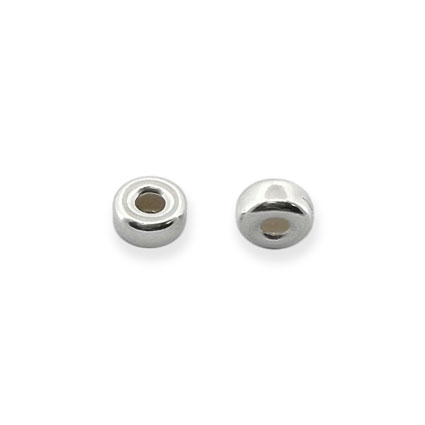 5mm Flat Plain Beads Sterling Silver