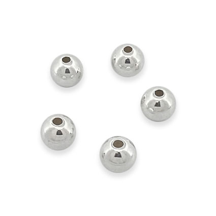 5mm Round Beads Sterling Silver