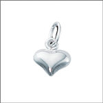 6mm Mini Puff Heart Charm Sterling Silver