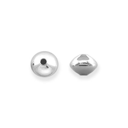 6mm Plain Rondelle Beads Sterling Silver