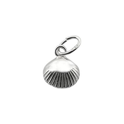 7mm Clam Shell Charm Sterling Silver