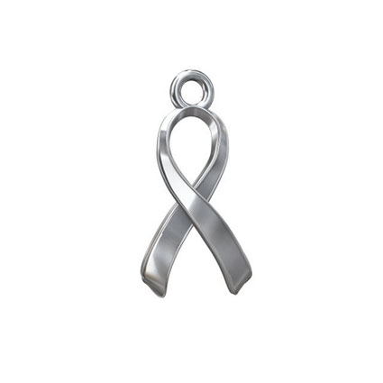 15mm Awareness Ribbon Charm St Silver