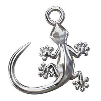 13mm Gecko Charm Sterling Silver px